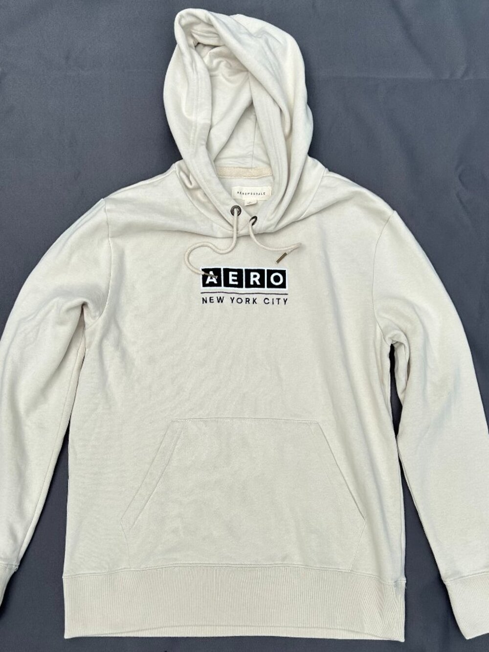 Aeropostale Hoodie Mens Medium Cream AERO